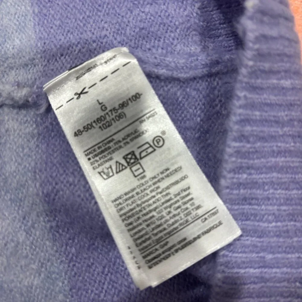 GAP light weight, multi-colored wide striped pullover sweater, Large - Picture 5 of 5